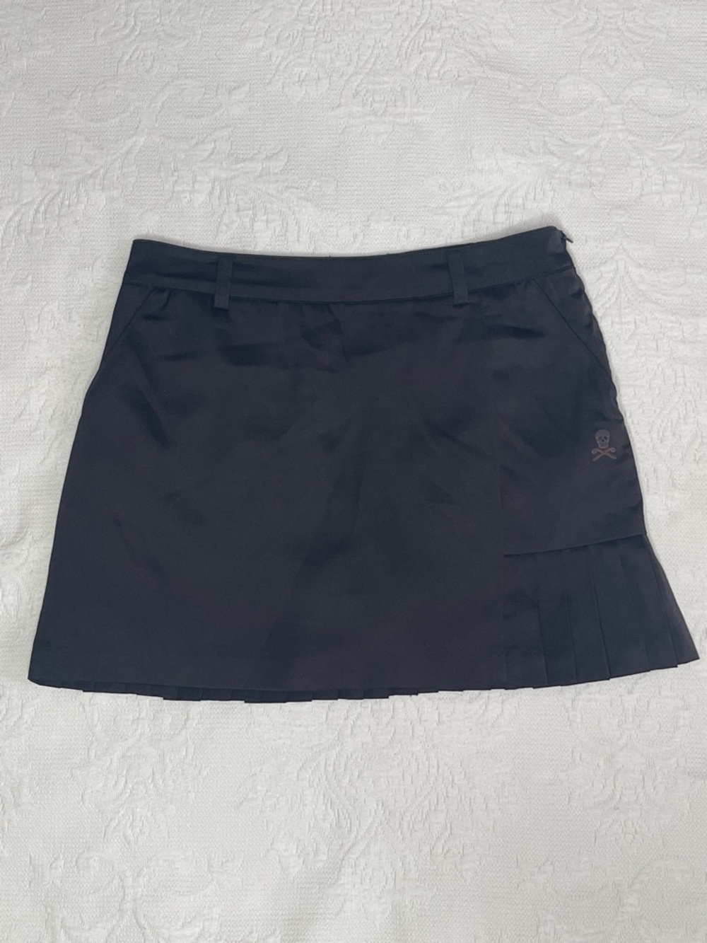 Mark & Lona Tournament Edition Black Skull Pleated Golf Skirt Size 38 US Small